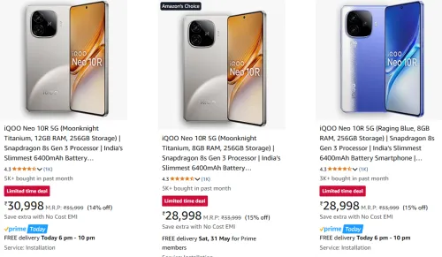 Image of iQOO Neo 10 Pre booking sale : Free iQOO TWS Earbuds Worth ₹2099