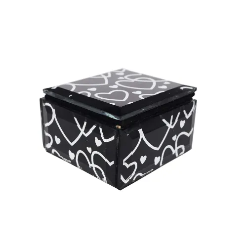 Image of Premsons® Glass Square Decorative Jewellery Organizer