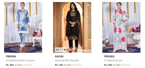 Image of PRENEA Women's Kurta set Flat 90% Discount