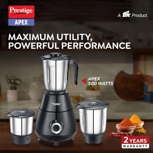 Image of Prestige Apex 500W Mixer Grinder (3 Jars)