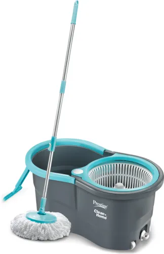 Image of Prestige Alpha with 2 Microfiber heads 360 Degree Spinner Mop Set (Grey, Blue)