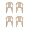 Prima Plastic Chair Set of 4 (Marble Beige)