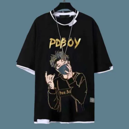 Image of Printed Men Black T-Shirt