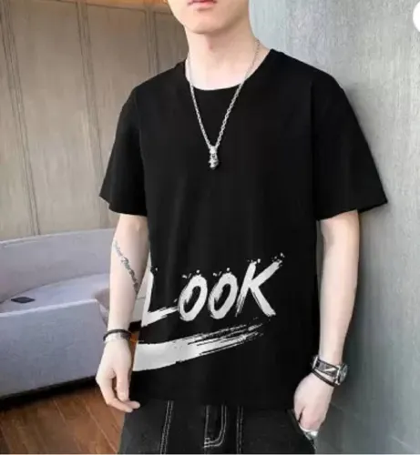 Image of Printed Men Black T-Shirt