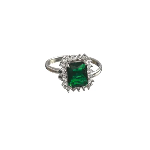 Image of Priyaasi Pink Silver Plated Solitaire Ring