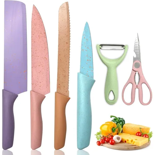 Image of Professional Kitchen Knife Set, 6 Pieces High Carbon Stainless Steel Blades