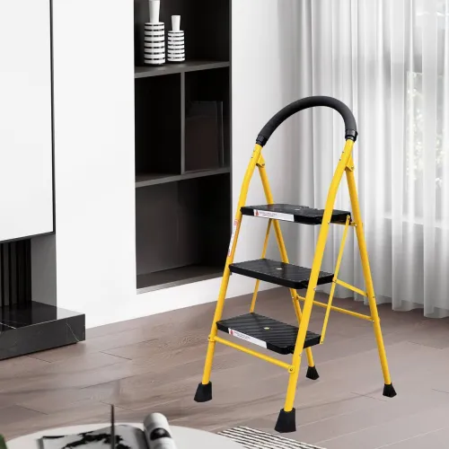 Image of ProHome 3-Step Foldable Steel Ladder (With Platform)