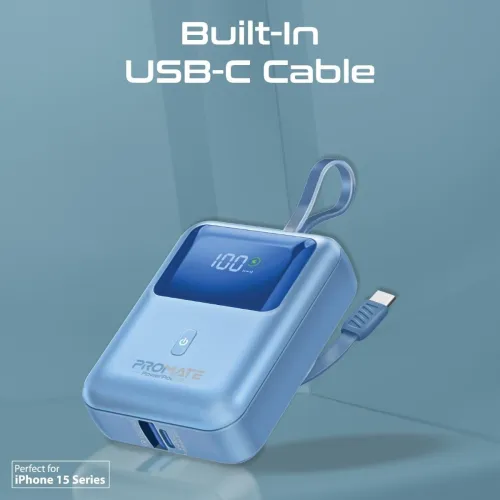 Image of Promate Power Bank 10000mAh, Ultra-Compact Portable Charger