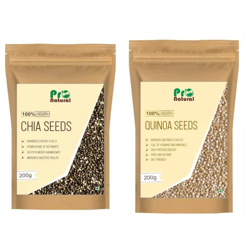 Image of Pronatural Raw Chia Seeds & Quinoa Seeds Combo 400g (200g × Pack of 2)