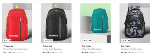 Image of PROVOGUE Backpack Starting @ ₹179