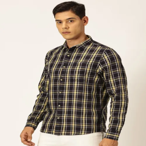 Image of Provogue Classic Slim Fit Tartan Checks Pure Cotton Twill Casual Shirt