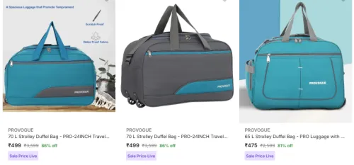 Image of Provogue Duffel Bags Minimum 80% Discount