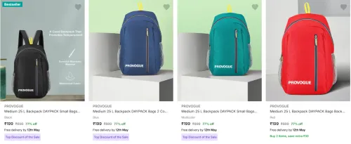 Image of PROVOGUE Medium 25 L Backpack Starting Proce At @ ₹199