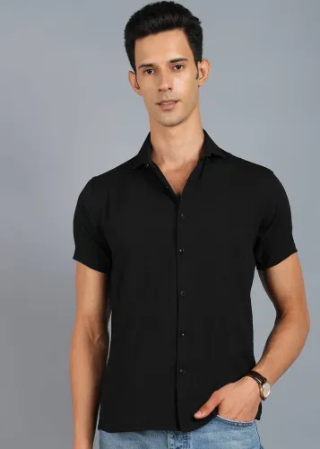 Image of PROVOGUE Men Regular Fit Solid Casual Shirt