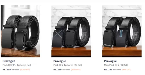 Image of Provogue Men's Belt PO2 Starting at ₹299