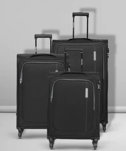 Image of PROVOGUE Soft Body Set of 3 Luggage 4 Wheels - Lead Combo Set (30inch+ 26inch+22inch) - Black