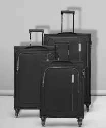 PROVOGUE Soft Body Set of 3 Luggage 4 Wheels - Lead Combo Set (30inch+ 26inch+22inch) - Black
