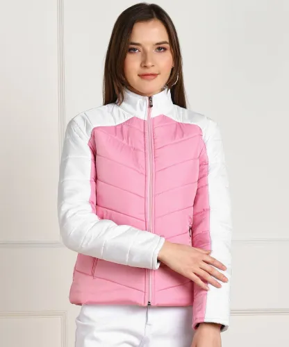Image of PROVOGUE Women Colorblock Quilted Jacket