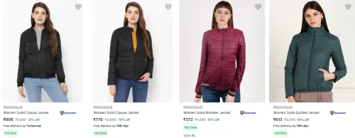 Image of PROVOGUE Women Solid Casual Jacket @ Up To 81% Discount