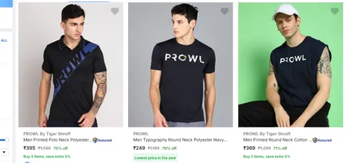 Image of Prowl Men Fashion Tshirt Starting @ ₹249