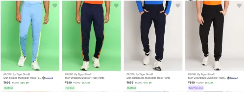 Image of Prowl Men's Track Pants at minimum 65% Discount