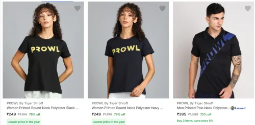 Image of Prowl Women Fashion T-shirt Starting @ ₹249