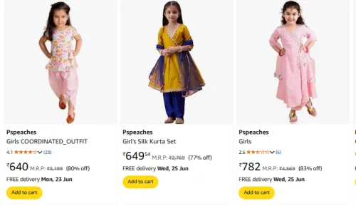 Image of Pspeaches Girl's Kurta set at minimum 70% Discount