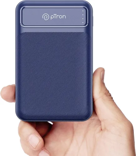 Image of PTron 10000 mAh 22.5 W Nano Power Bank  (Blue, Lithium Polymer, Power Delivery 3.0