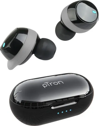 Image of PTron 581 Bluetooth  (Black & Grey, True Wireless)