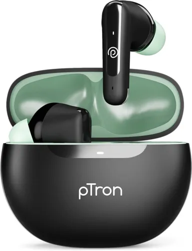 Image of PTron Bassbuds Vibe TWS (Black-Green)
