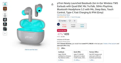 Image of pTron Bassbuds Zen TWS Earbuds
