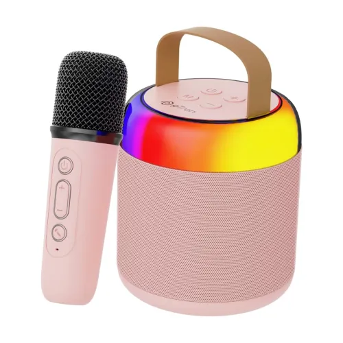 Image of pTron Newly Launched Fusion Bliss 16W Bluetooth Speaker with Wireless Karaoke Mic, 6H Playtime, Vibrant RGB Lights