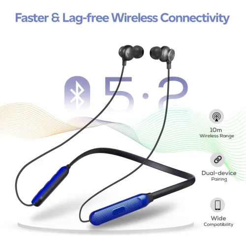 Image of pTron Tangent Duo Bluetooth 5.2 Wireless in Ear Headphones, 13mm Driver, Deep Bass .