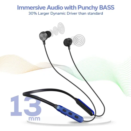 Image of pTron Tangent Duo Bluetooth 5.2 Wireless in Ear Headphones, 13mm Driver, Deep Bass