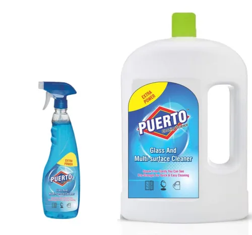 Image of Puerto Glass and Surface Cleaner Liquid Spray, 500ml + 2Ltr Refill.