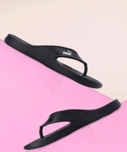 Image of PUMA Aqua Flip Men Flip Flops (Black , 9).