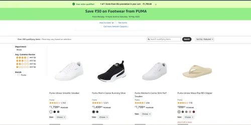 Image of Puma Footwear Offer: Extra ₹30 Off on all items 