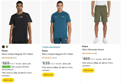Image of Puma Men Fashion Tshirt Minimum 80% Discount