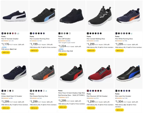 Image of Puma Men's shoes starting @ ₹1176