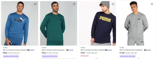 Image of Puma Men's Sweatshirts at minimum 60% Discount