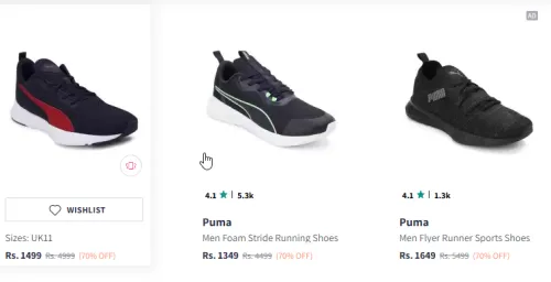 Image of Puma Shoes at 70% Discount