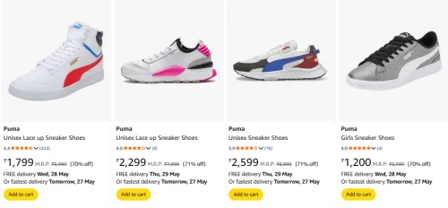 Image of Puma Unisex Sneaker Shoes Flat 70% Discount