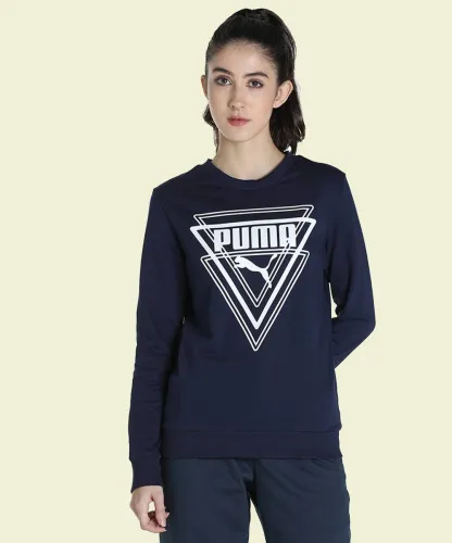Image of PUMA Women Full Sleeve Solid Sweatshirt