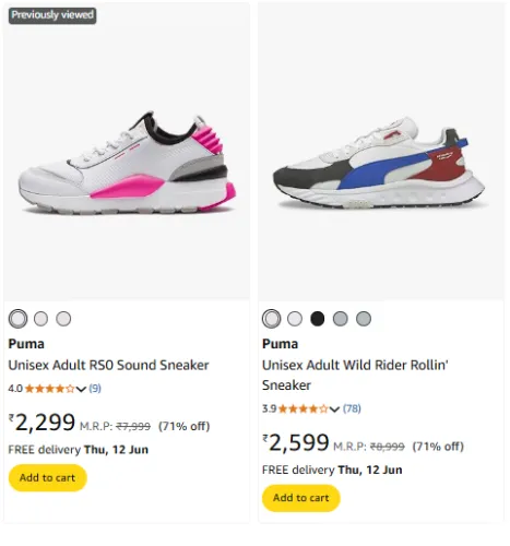 Image of Puma Women's Sneakers at Minimum 70% Discount
