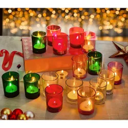 Pure Source India Glass Votive Tealight Candle Holder