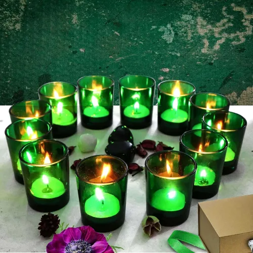 Image of Pure Source India Glass Votive Tealight Candle Set of 12 pcs