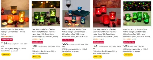 Image of Pure Source India Glass Candle Holder Minimum 65% Discount