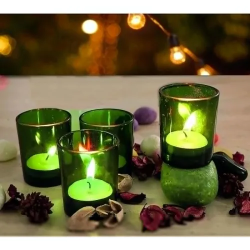 Image of Pure Source India Glass Votive Tealight Candle