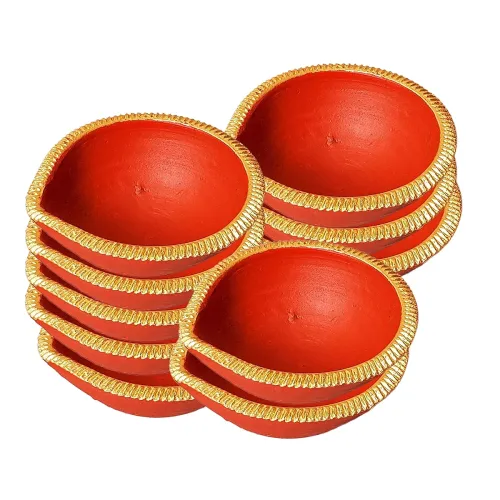 Image of Pure Source India Terracotta Handmade Decorative Diya 3Inch 2pcs