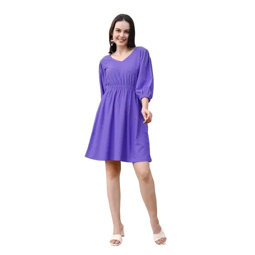 Image of PURVAJA Women’s Fit & Flare Above Knee Length Dress